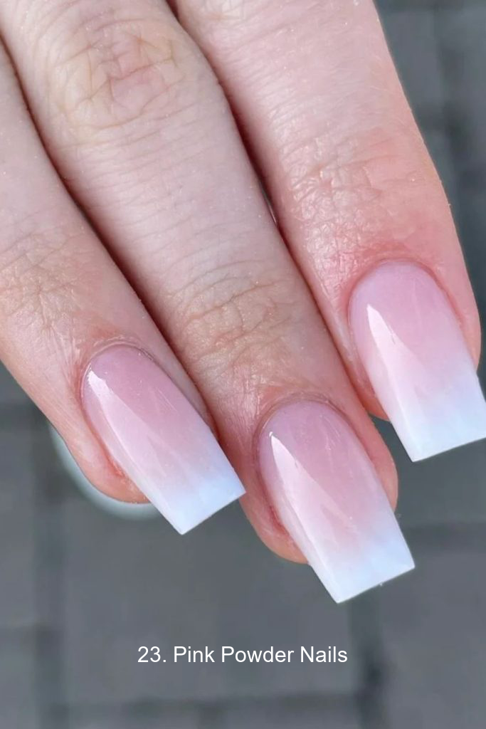 23. Pink Powder Nails
