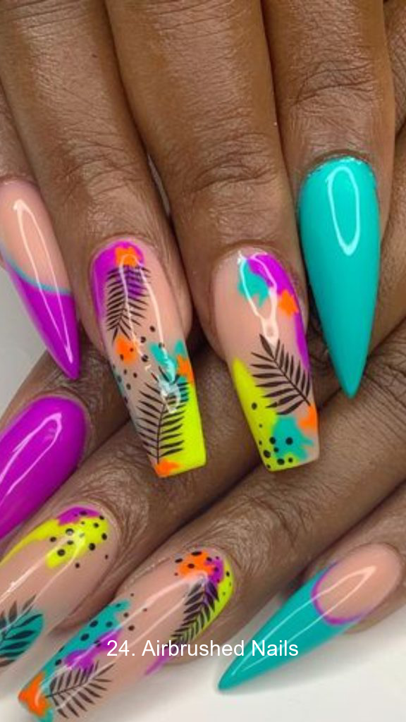 24. Airbrushed Nails