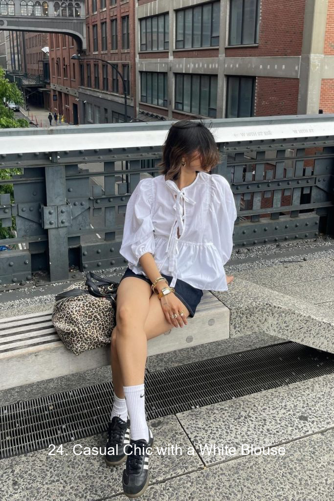24. Casual Chic with a White Blouse