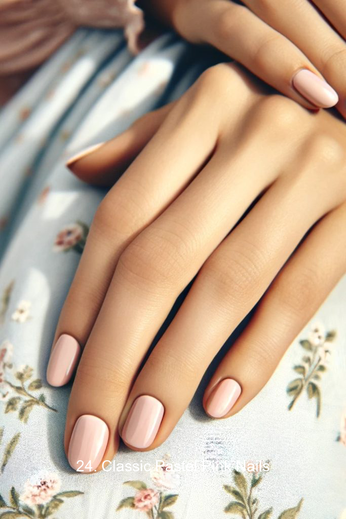 24. Classic Pastel Pink Nails