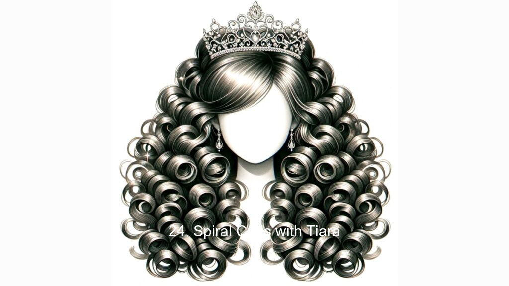 24. Spiral Curls with Tiara