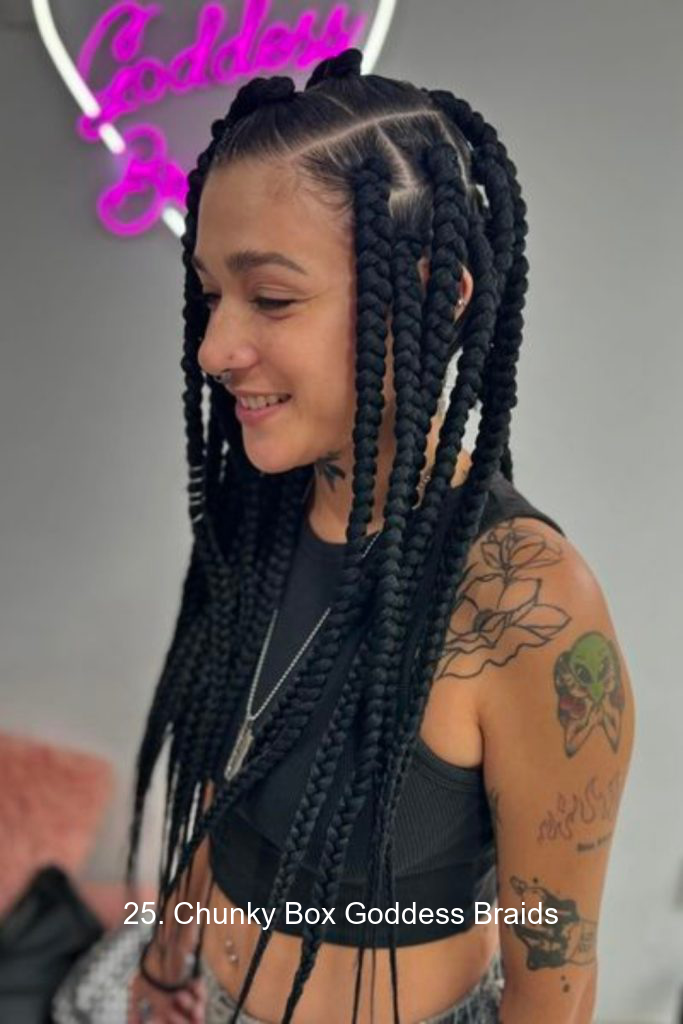 25. Chunky Box Goddess Braids