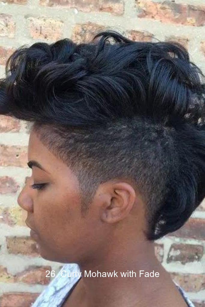 26. Curly Mohawk with Fade