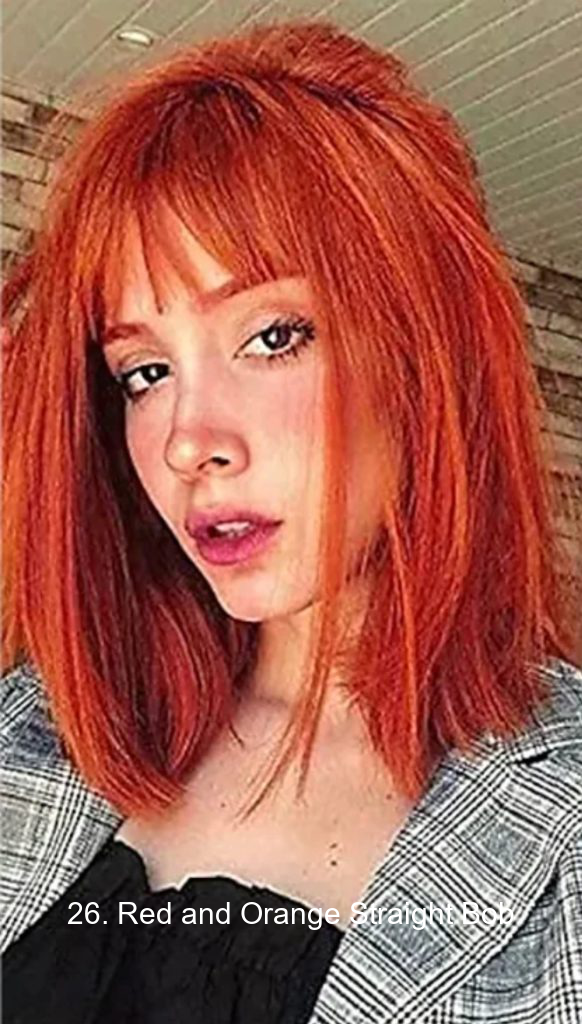 26. Red and Orange Straight Bob