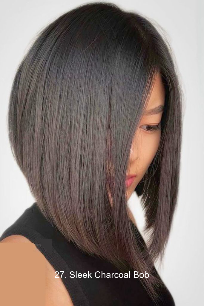 27. Sleek Charcoal Bob