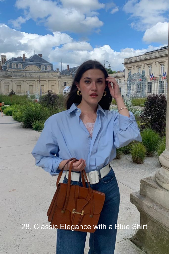 28. Classic Elegance with a Blue Shirt