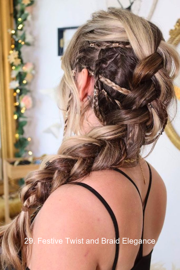 29. Festive Twist and Braid Elegance