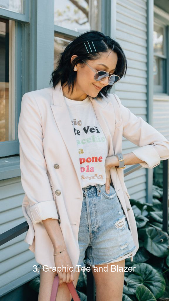 3. Graphic Tee and Blazer