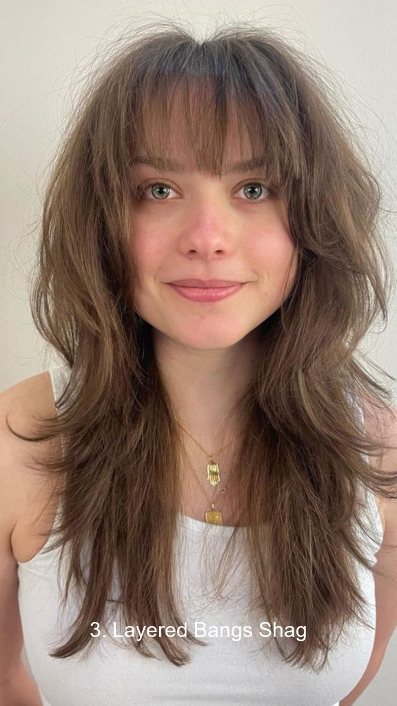 3. Layered Bangs Shag