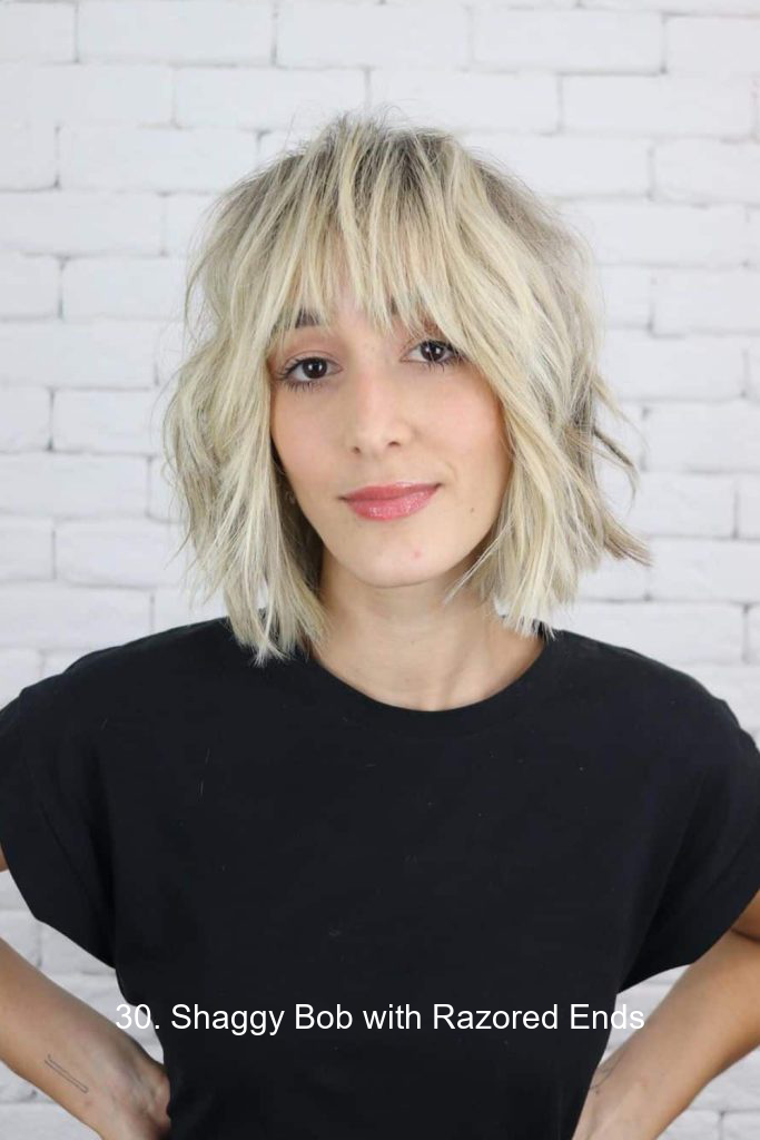 30. Shaggy Bob with Razored Ends