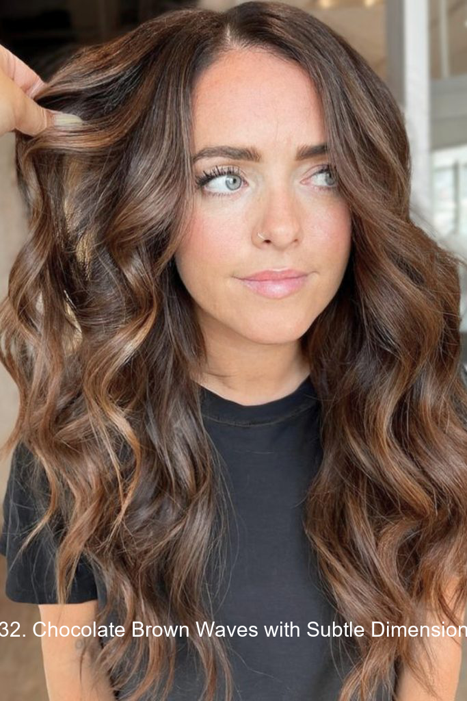 32. Chocolate Brown Waves with Subtle Dimension