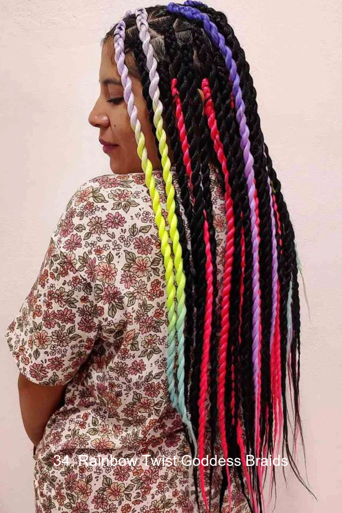 34. Rainbow Twist Goddess Braids