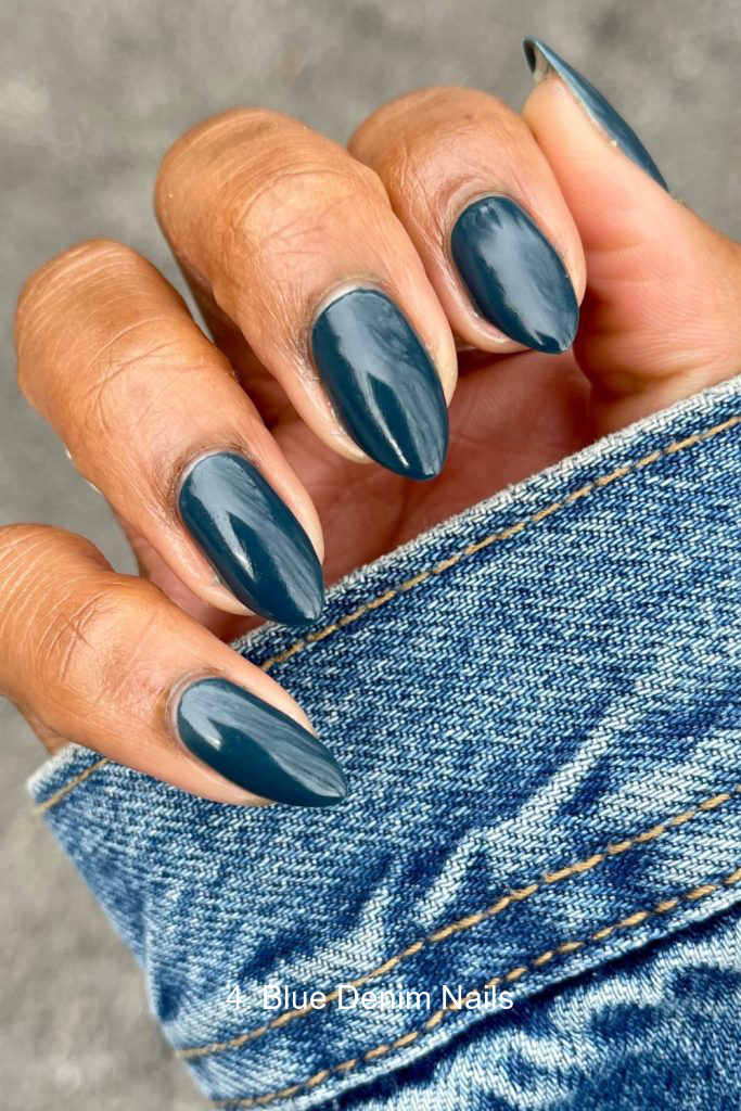 4. Blue Denim Nails