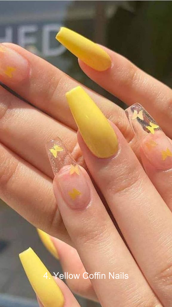 4. Yellow Coffin Nails