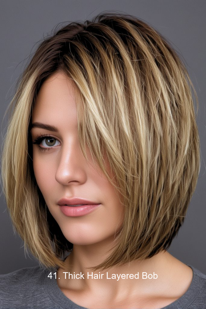41. Thick Hair Layered Bob