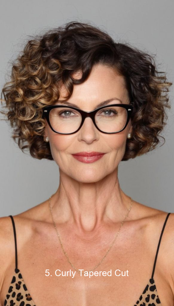 5. Curly Tapered Cut