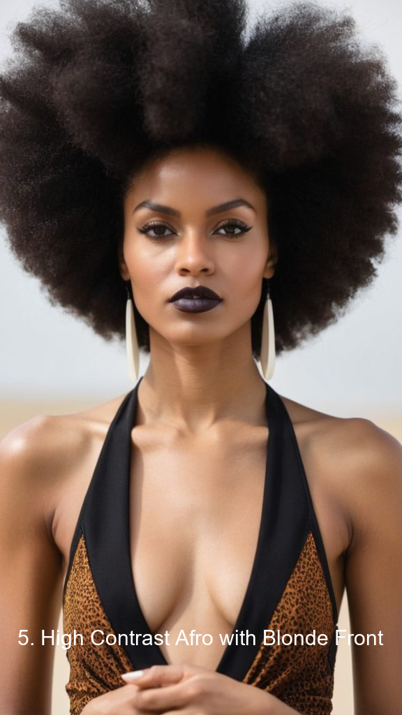 5. High Contrast Afro with Blonde Front