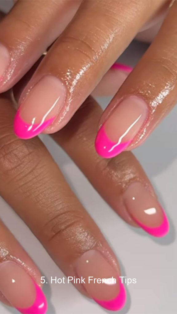 5. Hot Pink French Tips