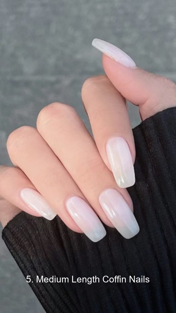 5. Medium Length Coffin Nails