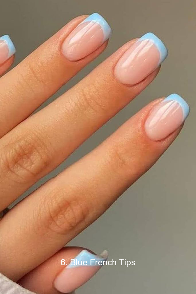 6. Blue French Tips