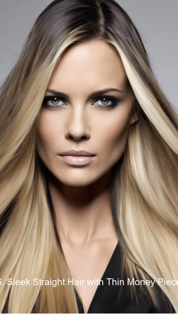6. Sleek Straight Hair with Thin Money Piece