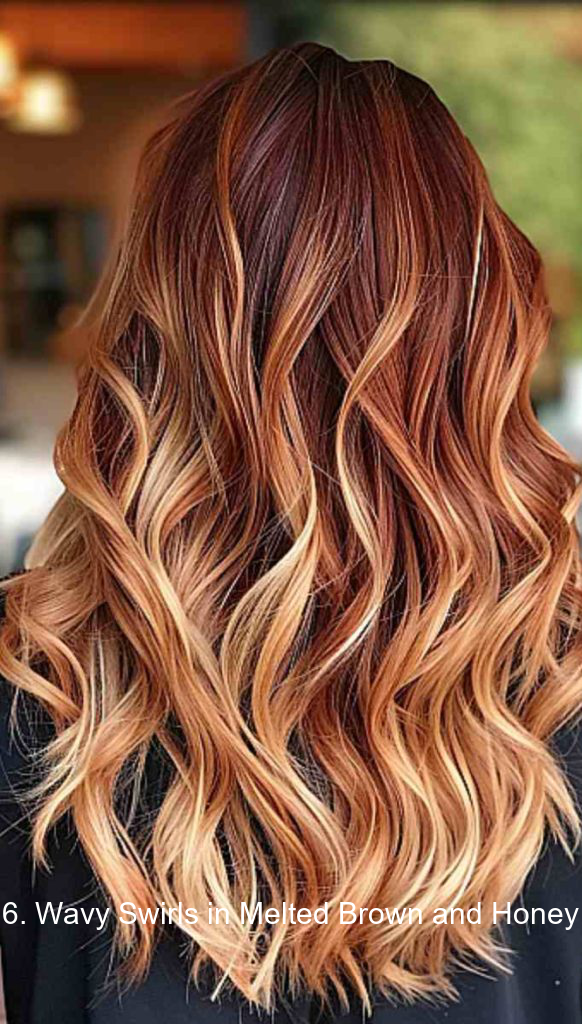 6. Wavy Swirls in Melted Brown and Honey