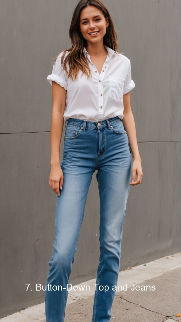 7. Button-Down Top and Jeans