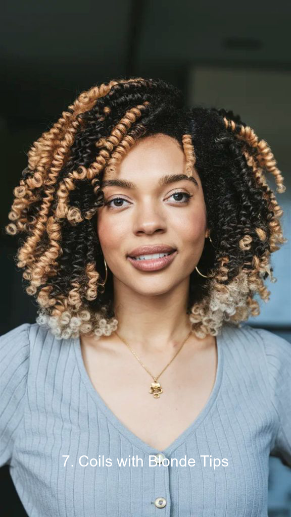 7. Coils with Blonde Tips