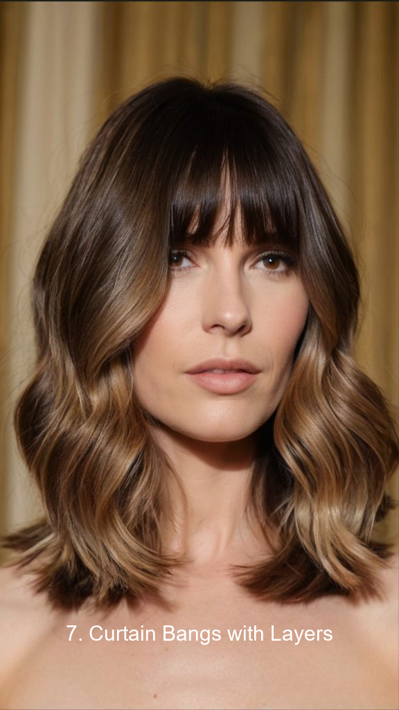 7. Curtain Bangs with Layers