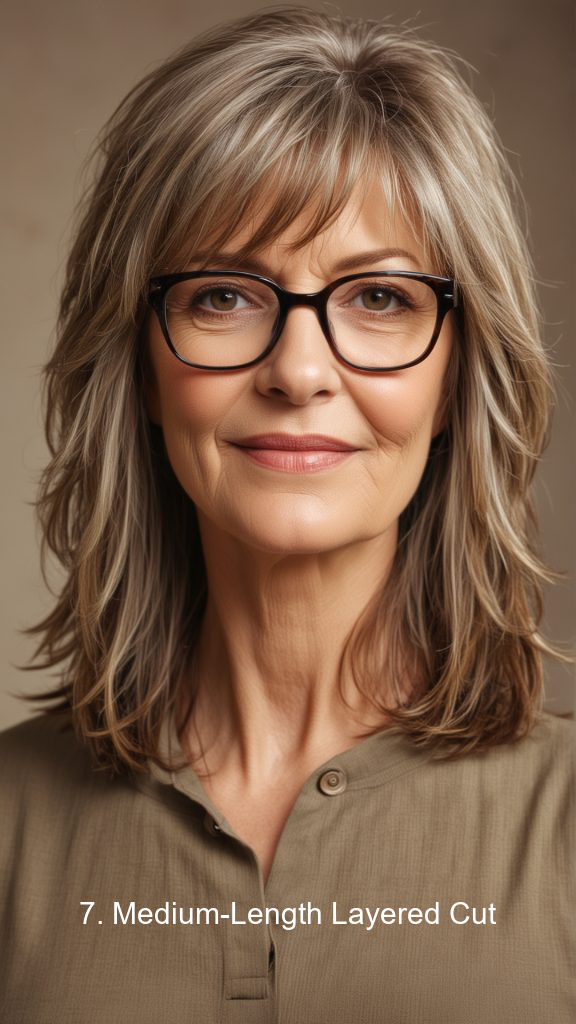 7. Medium-Length Layered Cut