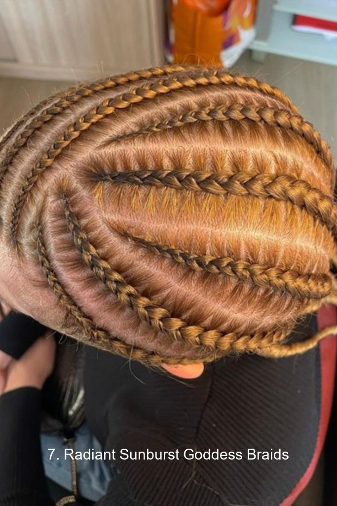 7. Radiant Sunburst Goddess Braids