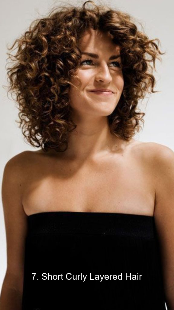 7. Short Curly Layered Hair