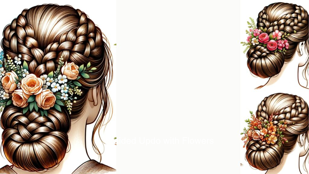 8. Braided Updo with Flowers