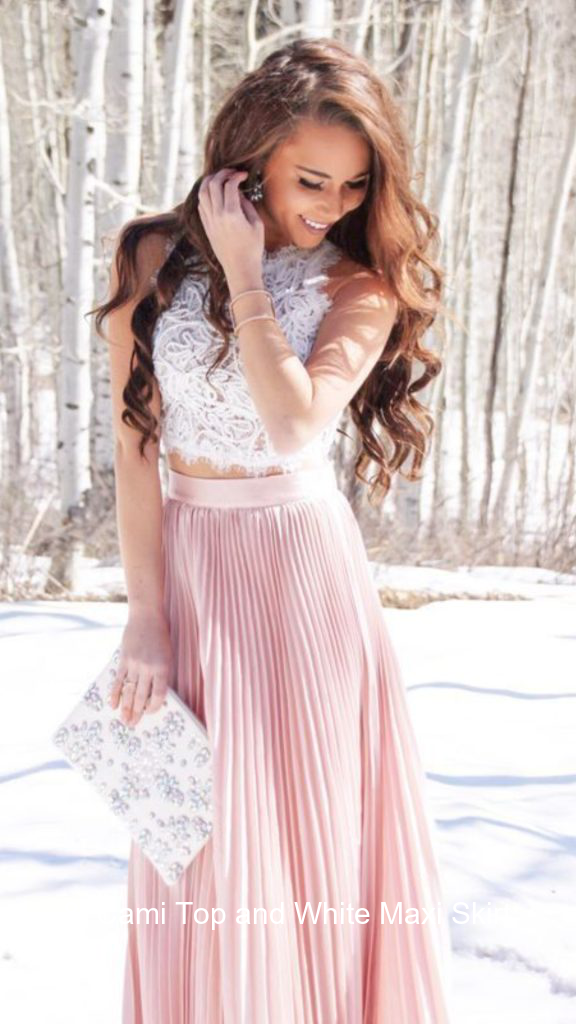 8. Cami Top and White Maxi Skirt