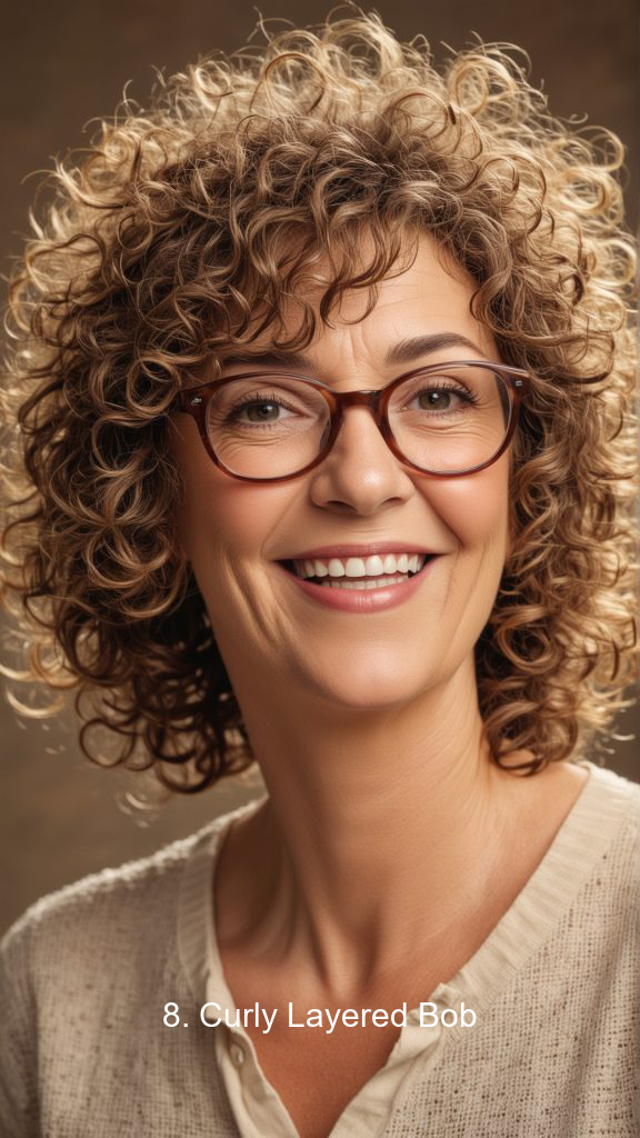 8. Curly Layered Bob