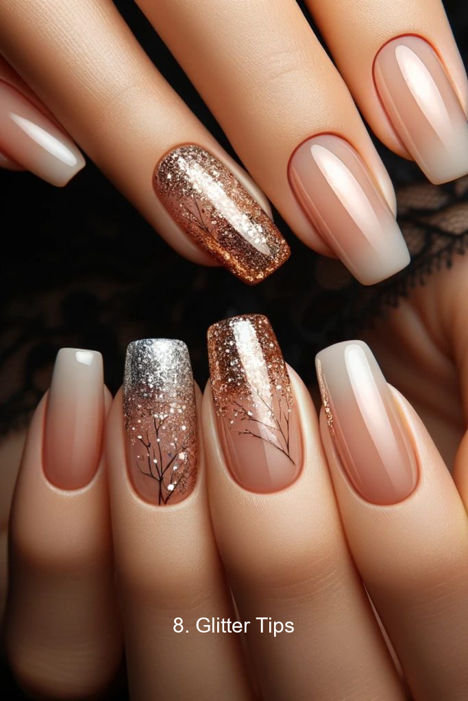 8. Glitter Tips