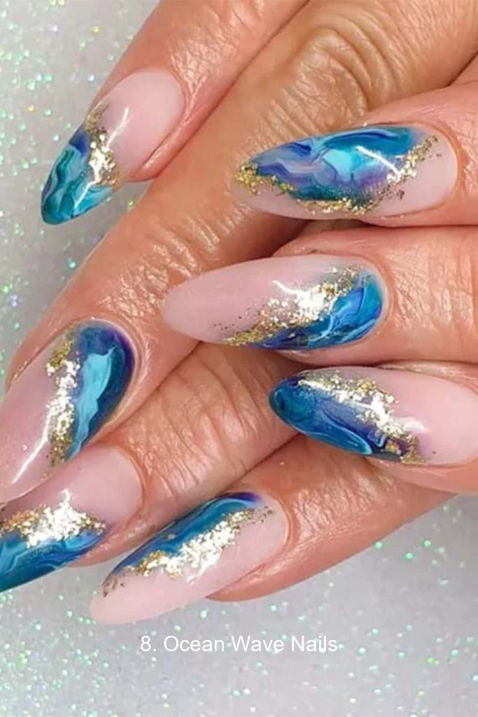 8. Ocean Wave Nails