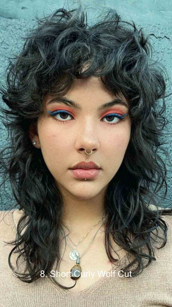 8. Short Curly Wolf Cut