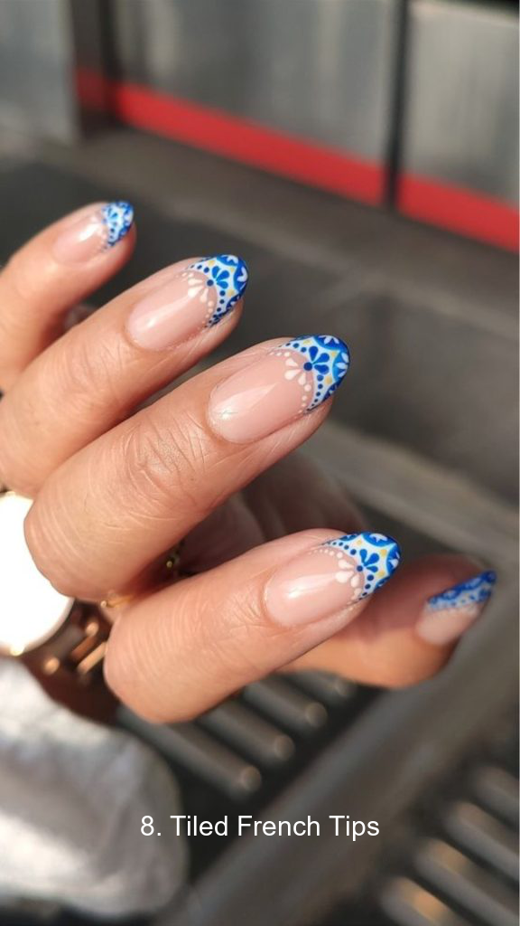 8. Tiled French Tips