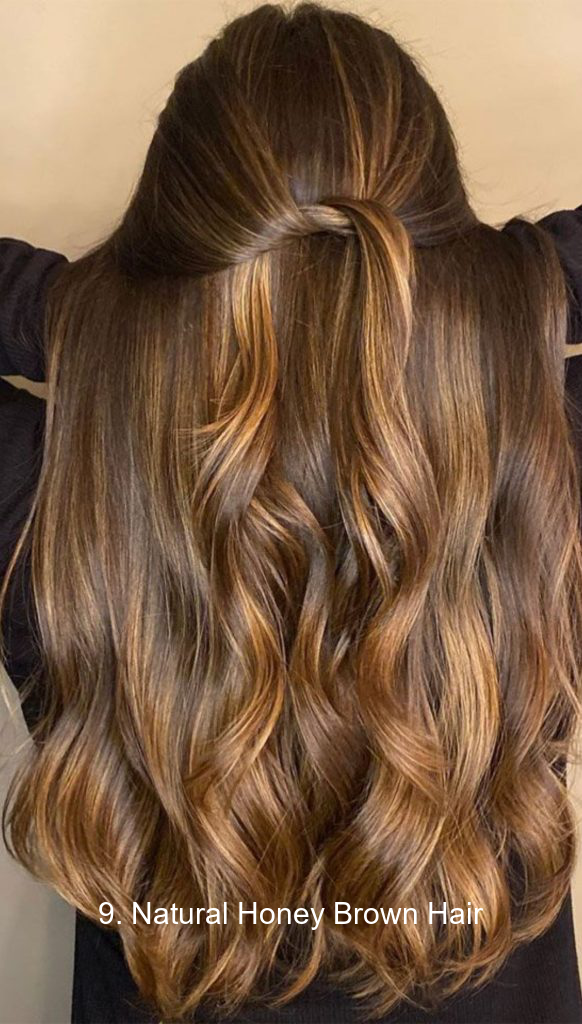 9. Natural Honey Brown Hair