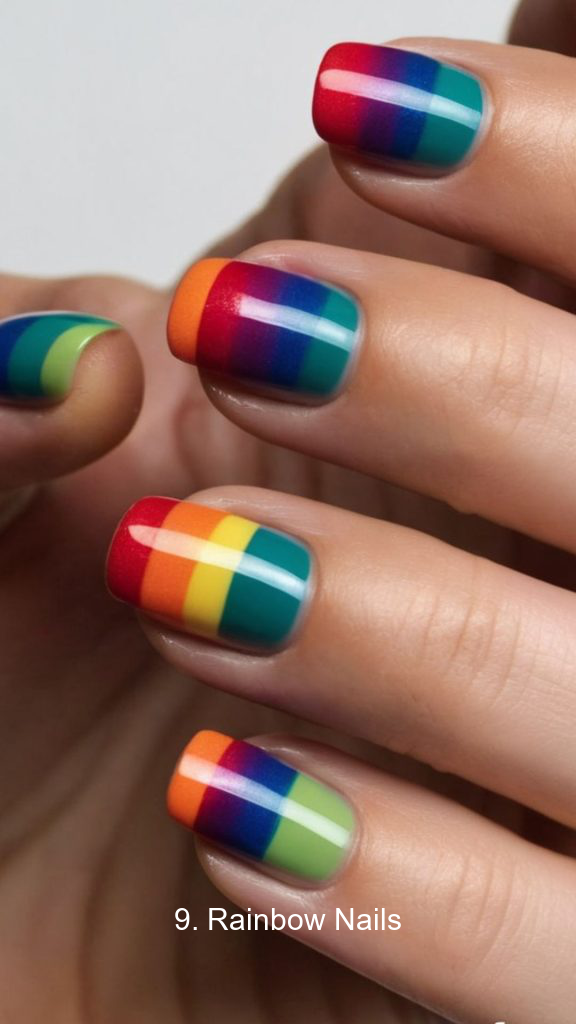 9. Rainbow Nails